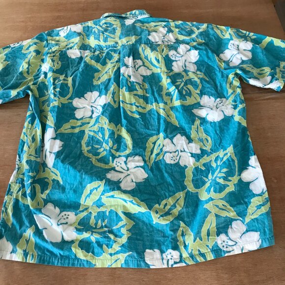 Cooke Street Hawaiian Shirt Men 2XL Blue Floral Button Up Pocket Short Sleeve - Picture 2 of 12